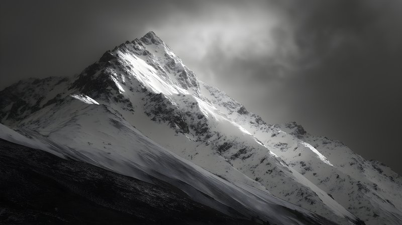 Snowy mountain peak in cloudy weather during winter Free Premium Stock Photo - stock photo