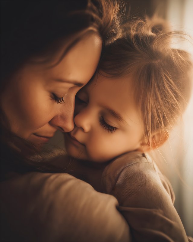 Mother shares a moment with her child in a cozy setting Free Premium Stock Photo - stock photo