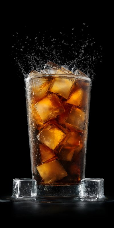 Cool drink splashing with ice cubes in a glass Free Premium Stock Photo - stock photo