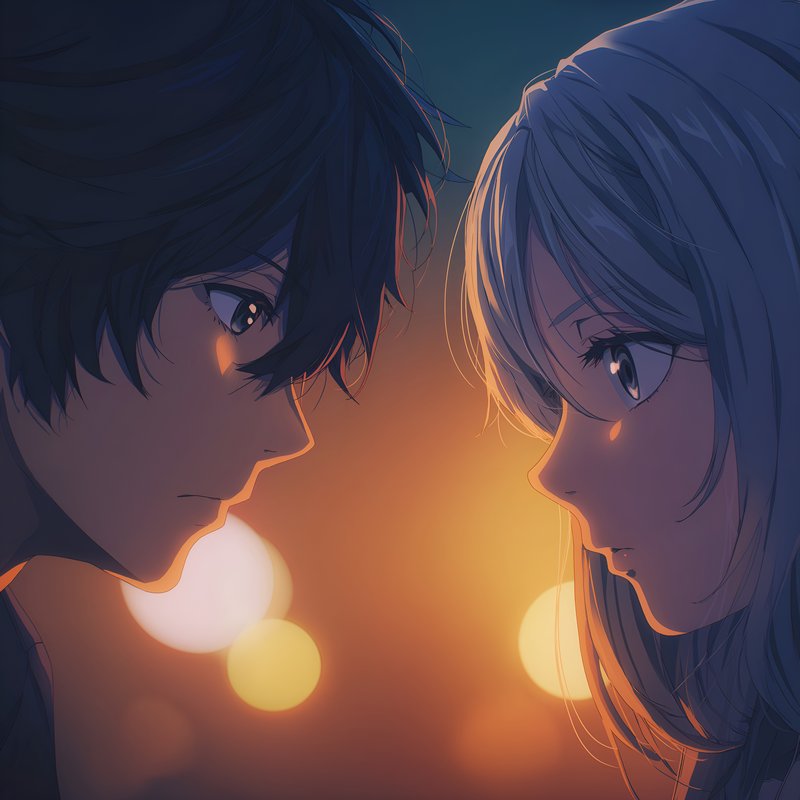 Young adults share a moment in soft evening light Free Premium Stock Photo - stock photo