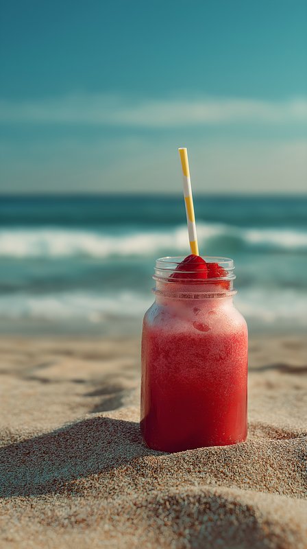 Refreshing drink on the beach in warm weather Free Premium Stock Photo - stock photo