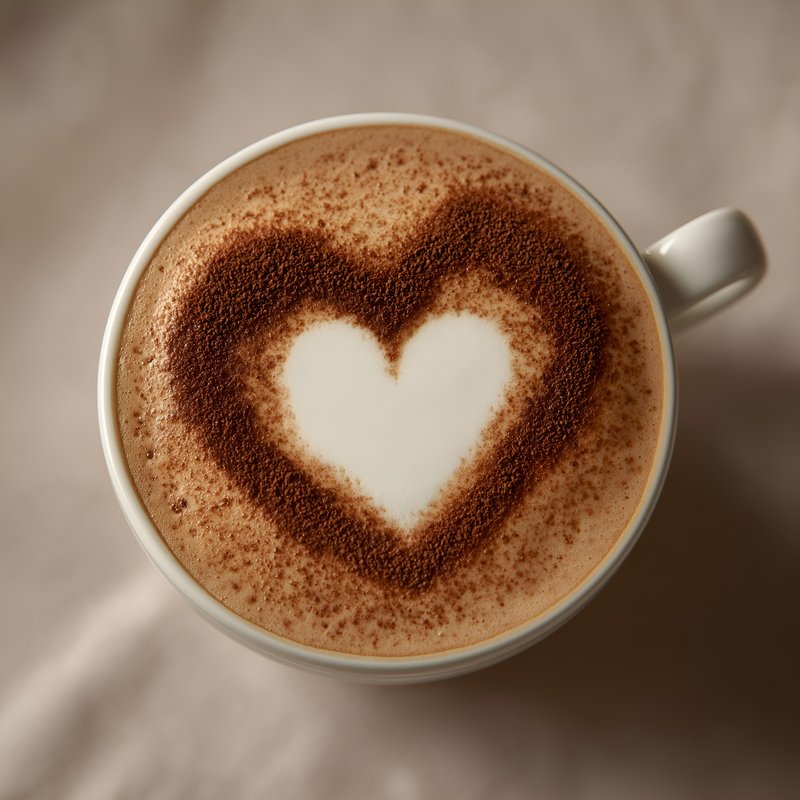 Coffee with heart shaped design on top in a white cup Free Premium Stock Photo - stock photo