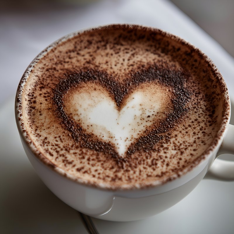 Coffee cup with heart shape design in a cozy cafe Free Premium Stock Photo - stock photo
