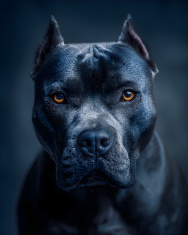 Dog standing still with focused expression in dark setting Free Premium Stock Photo - stock photo