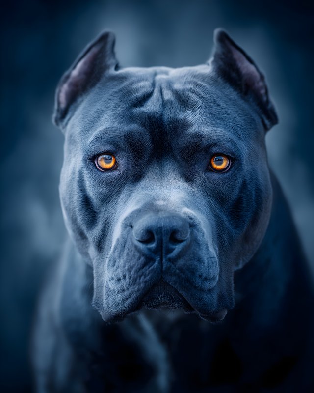 Cane Corso dog with bright eyes on dark background Free Premium Stock Image - stock photo