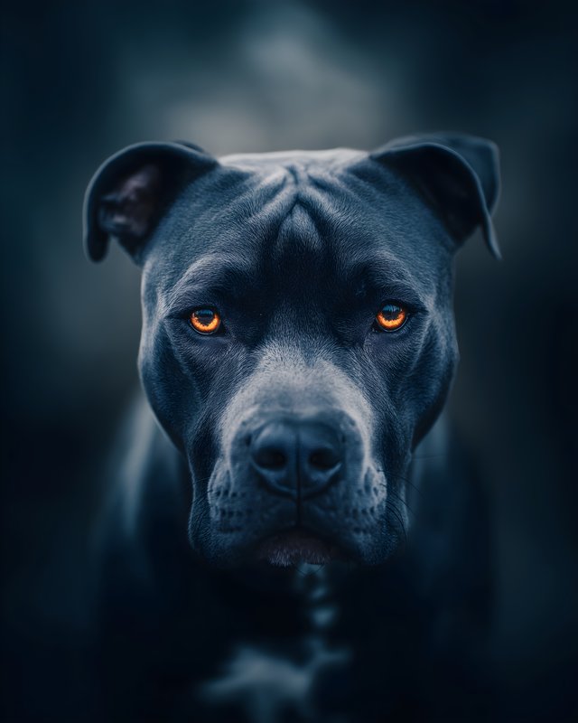 Dog with dark fur and bright eyes in a blurred background Free Premium Stock Image - stock photo