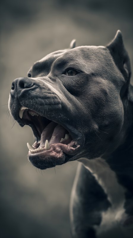 Dog shows strong expression during bark in outdoor setting Free Premium Stock Photo - stock photo