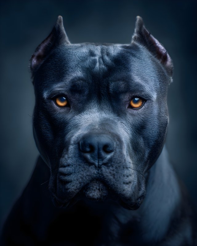 Black dog with bright eyes looks forward Free Premium Stock Photo - stock photo