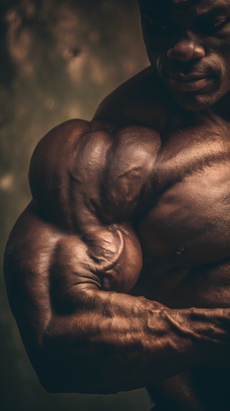 Strong muscles show detail in close-up shot during workout Free Premium Stock Image - stock photo