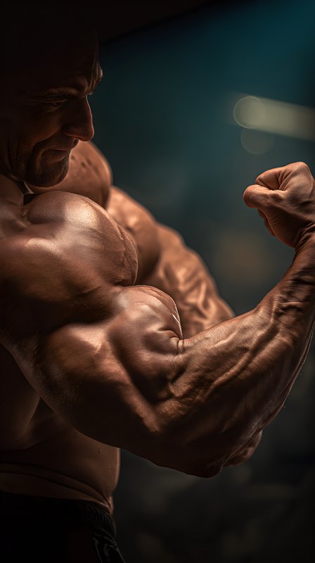 Muscle display in a gym during workout session Free Premium Stock Image - stock photo