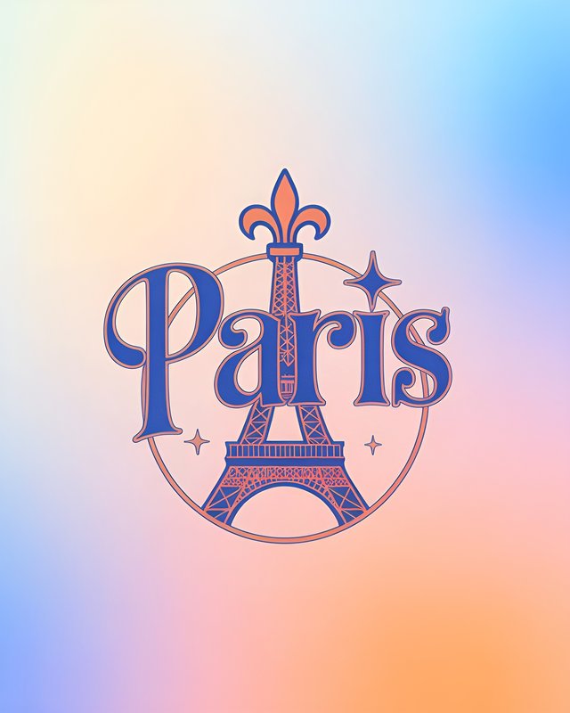 Tourist design with Eiffel Tower and Paris name Premium Stock Image - stock photo