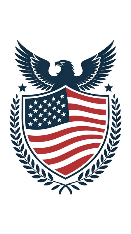 Eagle emblem with stars and stripes design on a shield Premium Stock Photo - stock photo
