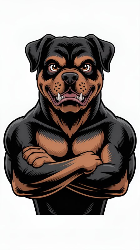 Strong rottweiler dog with muscular build and confident pose Premium Stock Photo - stock photo
