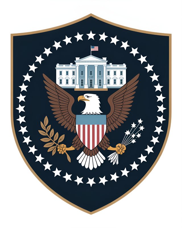 Symbol of the United States with eagle and White House Premium Stock Image - stock photo