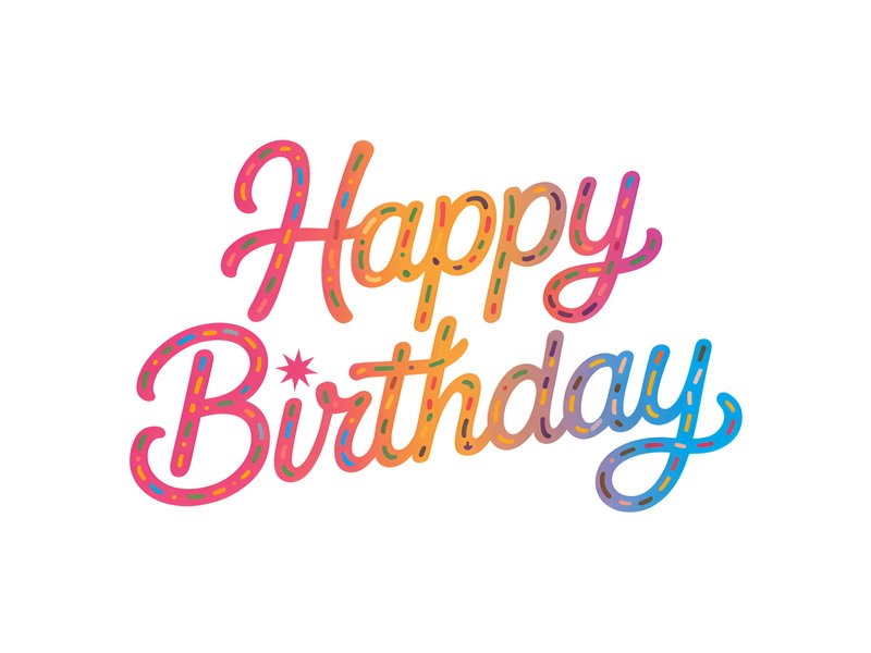 Celebration of a birthday with colorful lettering design Premium Stock Photo - stock photo