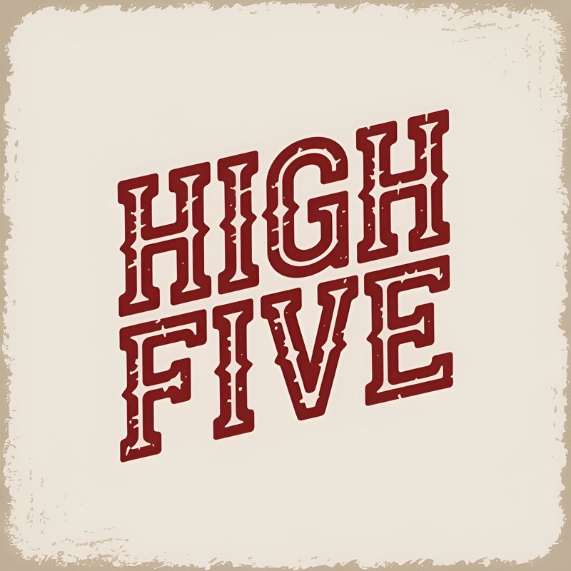 Creative graphic with the words high five in bold font Premium Stock Photo - stock photo