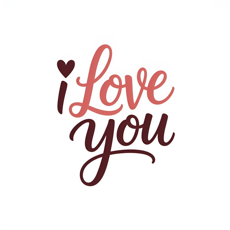 Words of love shared in a simple design Premium Stock Image - stock photo