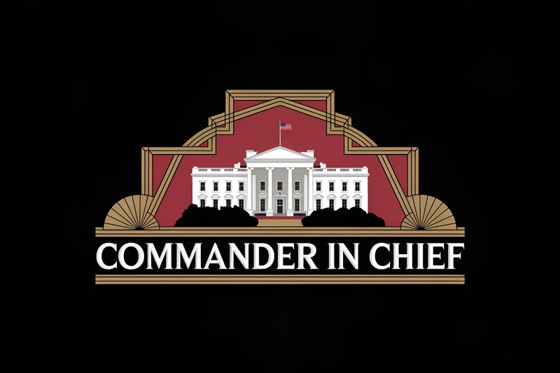 Logo of Commander in Chief with White House design Premium Stock Image - stock photo
