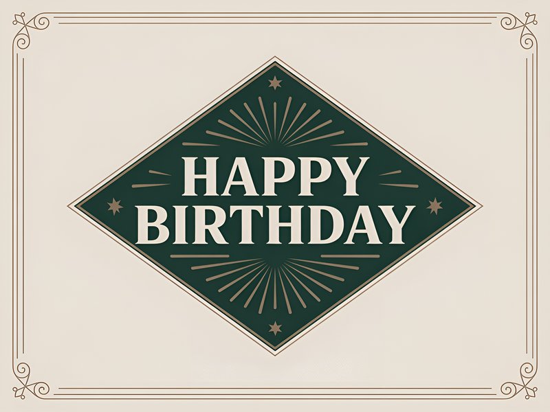 Celebration of a birthday with a simple greeting design Premium Stock Photo - stock photo