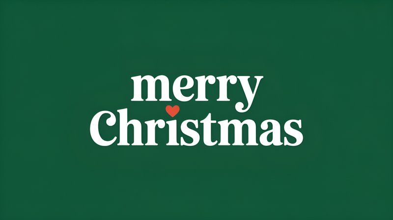 Merry Christmas greeting on green background for holiday Premium Stock Photo - stock photo