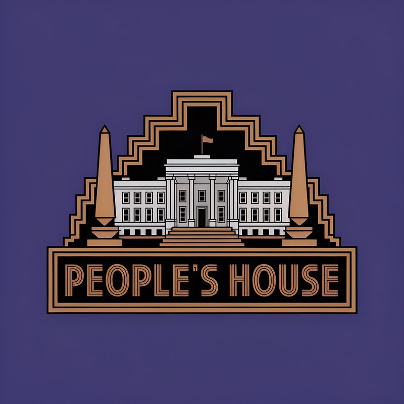 Design of People's House with steps and obelisks Premium Stock Photo - stock photo