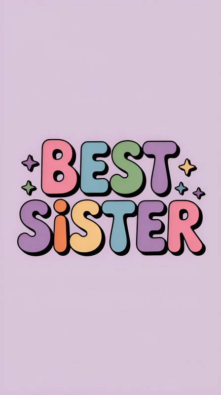 Best sister design on purple background with bright colors Premium Stock Photo - stock photo