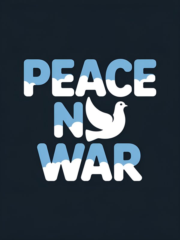 Message about peace and war displayed on dark background Premium Stock Image - stock photo