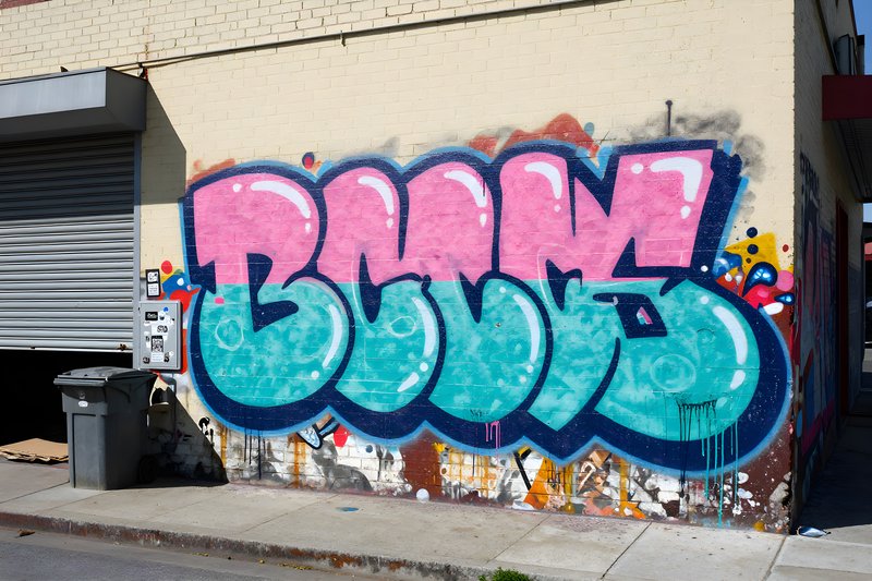 Colorful graffiti on a city wall during daytime Premium Stock Photo - stock photo