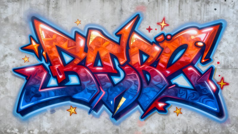 Bright graffiti art on a concrete wall in an urban area Premium Stock Photo - stock photo