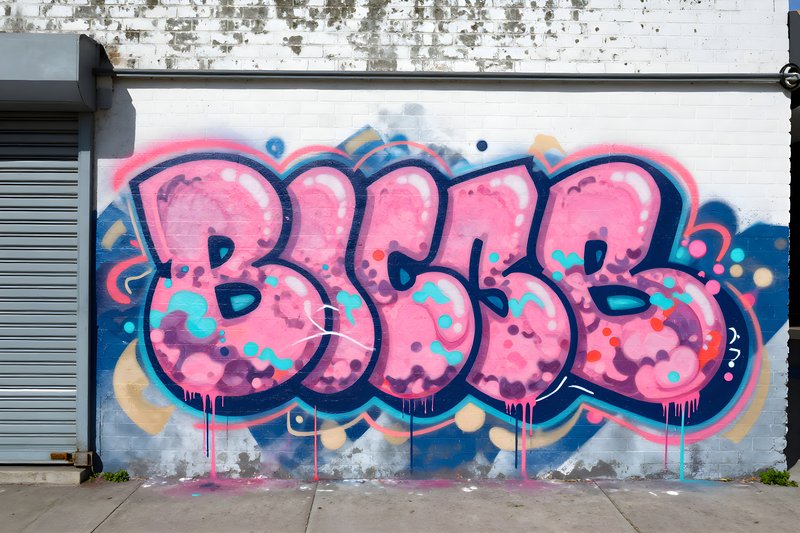 Bright graffiti art on a wall in an urban area Premium Stock Photo - stock photo