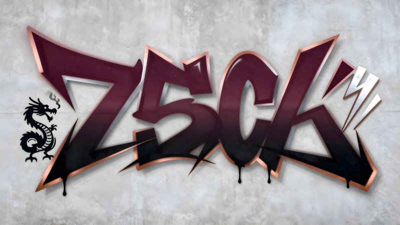 Urban graffiti art piece with dragon design on wall Premium Stock Photo - stock photo