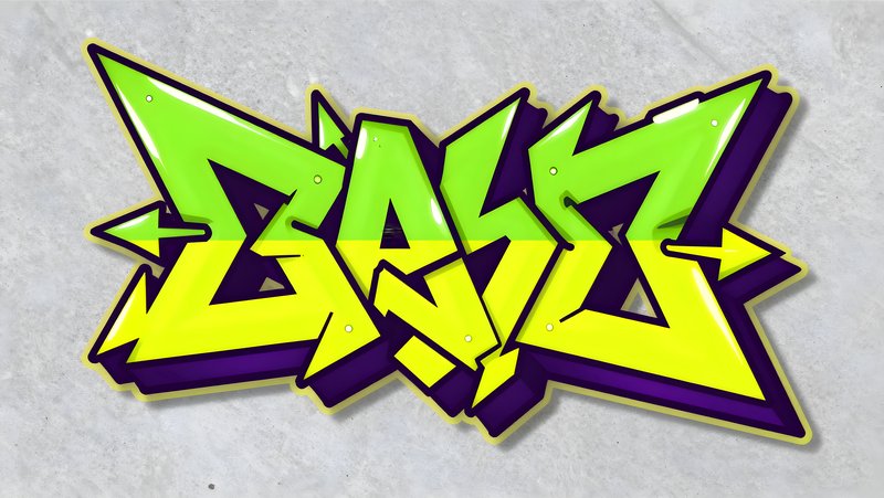 Colorful graffiti art on a concrete wall showing bold letters Premium Stock Photo - stock photo