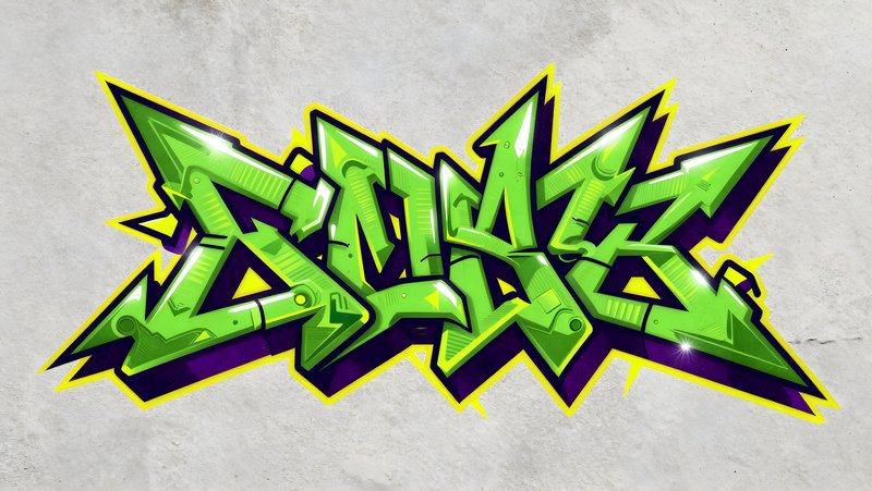 Graffiti art on a concrete wall in urban area Premium Stock Image - stock photo