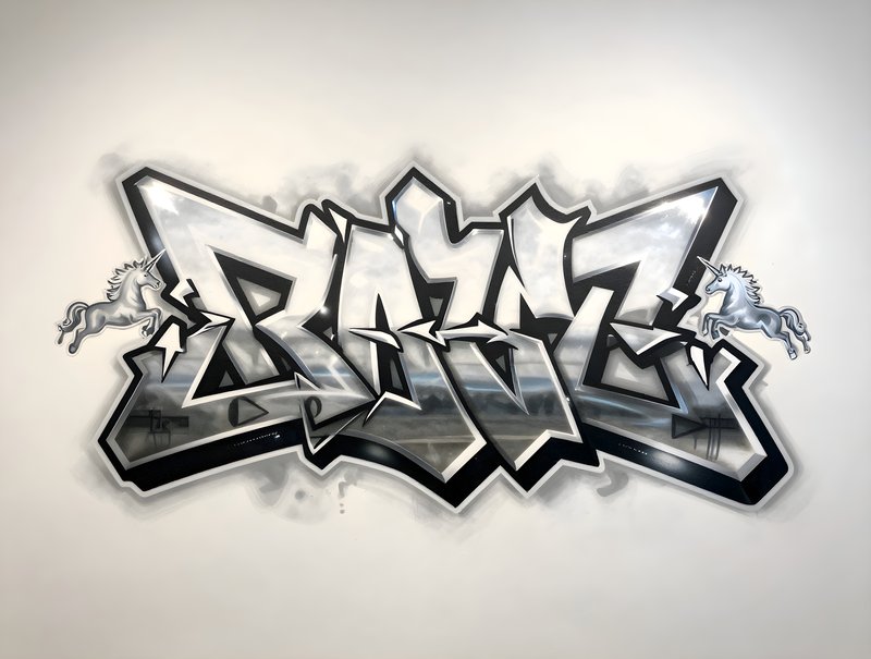 Graffiti art on wall in urban space showing unique style Premium Stock Photo - stock photo