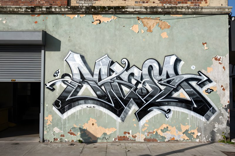 Graffiti artwork on a wall in an urban area during the day Premium Stock Image - stock photo
