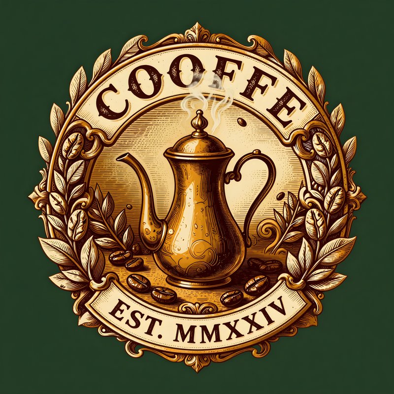 Brand logo design for coffee shop established in 2024 Premium Stock Photo - stock photo