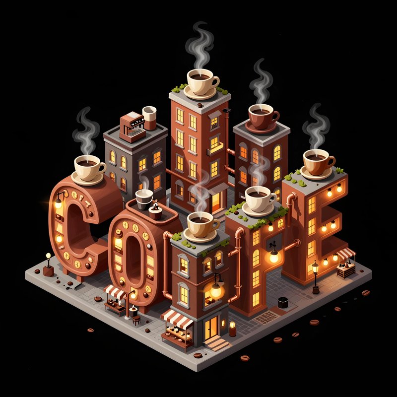 City scene with coffee shops and buildings in evening light Premium Stock Image - stock photo