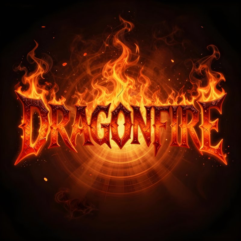 Fire logo design for Dragonfire game or brand Premium Stock Image - stock photo