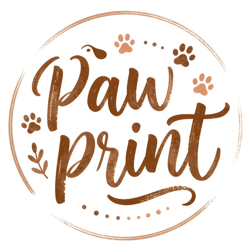 Paw print design with letters and patterns on a round shape Premium Stock Photo - stock photo