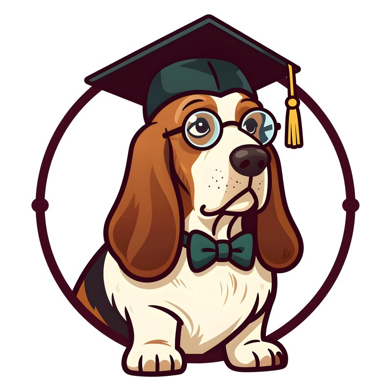 Dog wearing graduation cap and glasses with bow tie Premium Stock Photo - stock photo