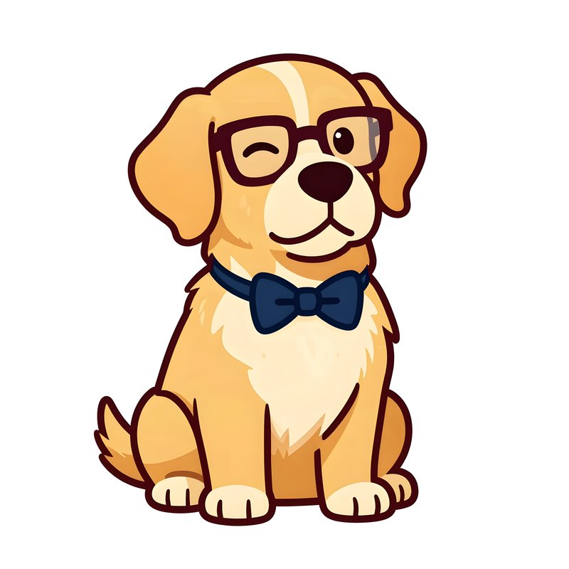 Cute dog wearing glasses and bow tie smiles happily Premium Stock Image - stock photo