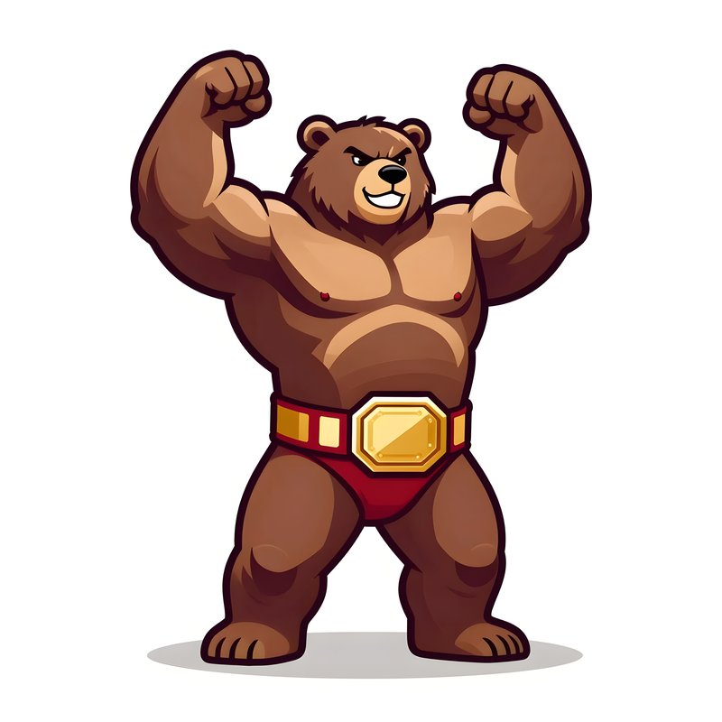 Strong bear shows off muscles in a wrestling pose Premium Stock Photo - stock photo