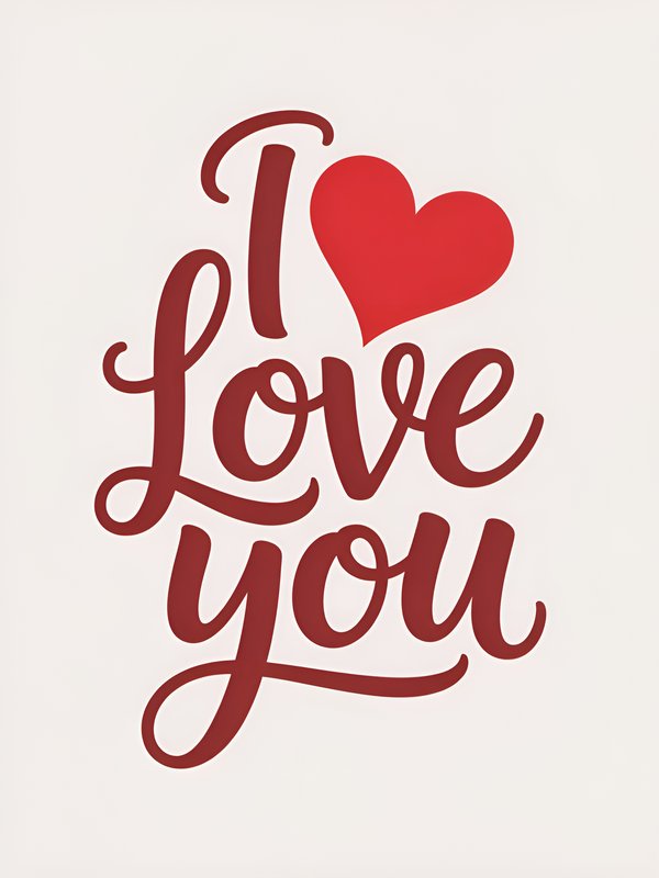 Heart symbol and text showing love in simple design Premium Stock Image - stock photo