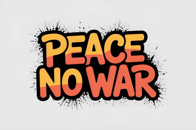 Message promoting peace without war in a colorful design Premium Stock Photo - stock photo