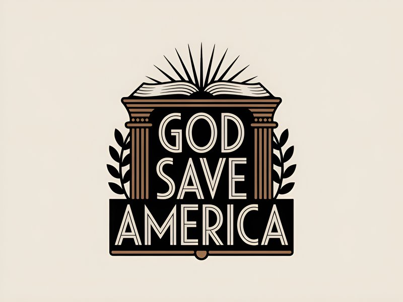Design shows text and symbols for God save America message Premium Stock Photo - stock photo