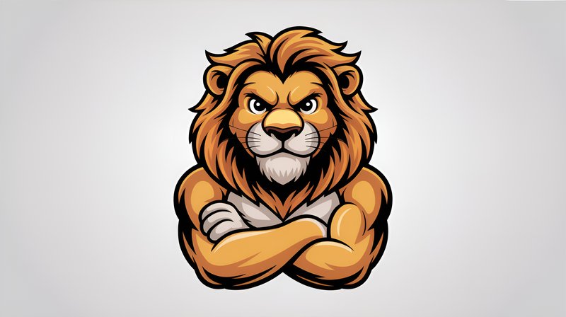 Lion character with strong pose and clear expression Premium Stock Photo - stock photo