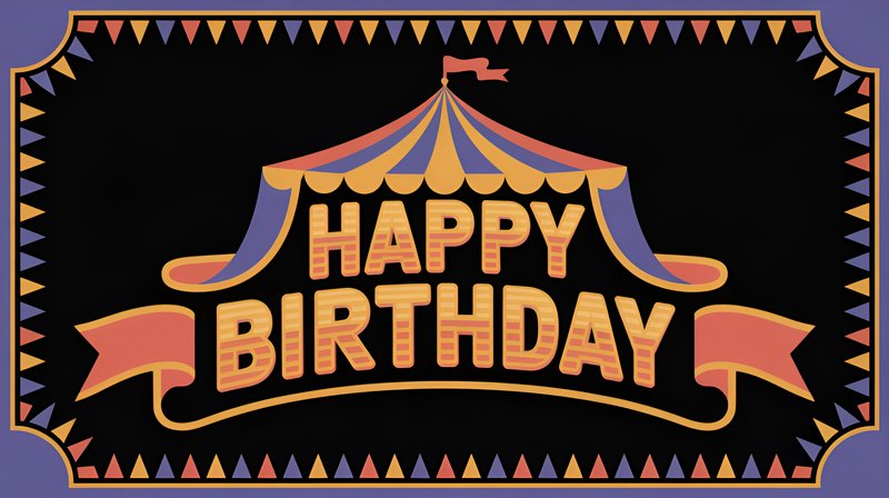 Happy birthday celebration with colorful tent design Premium Stock Photo - stock photo