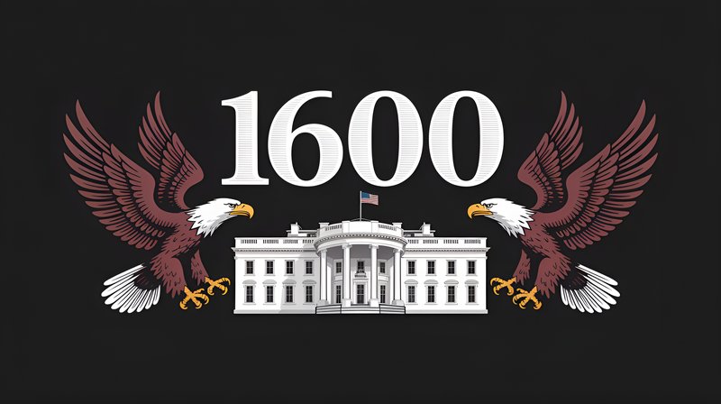 Eagles and the White House design at 1600 Pennsylvania Avenue Premium Stock Photo - stock photo