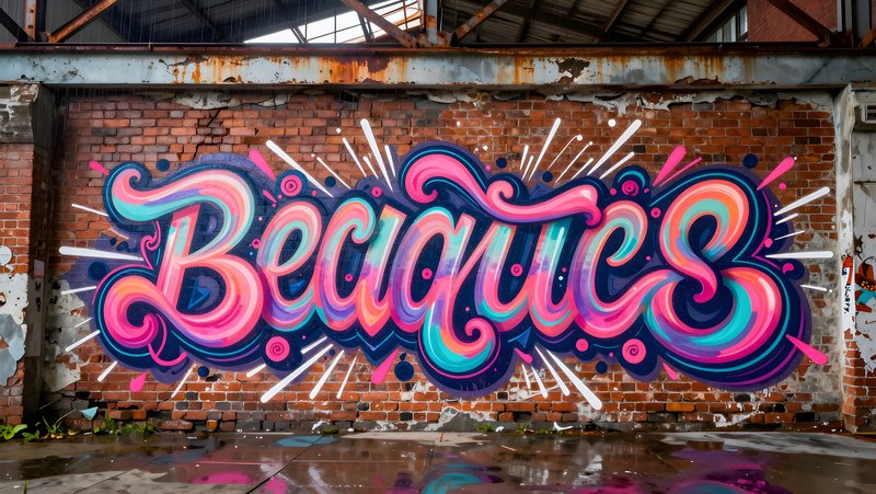 Colorful graffiti on brick wall in urban area Premium Stock Photo - stock photo