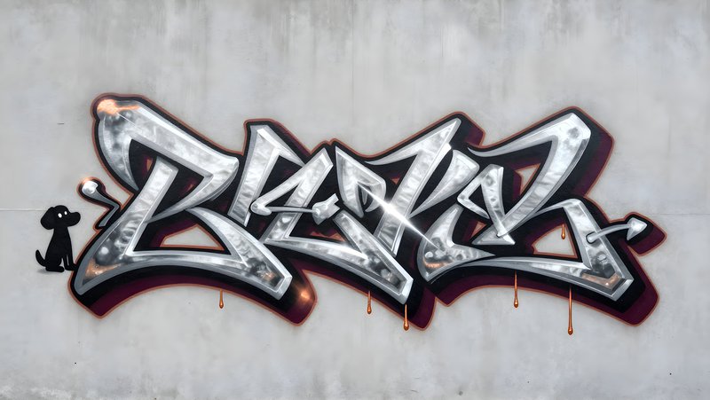 Street art displays large graffiti on concrete wall in urban area Premium Stock Photo - stock photo